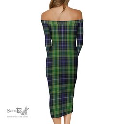 McKellar Tartan Off Shoulder Lady Dress Tartan Plaid Long Dress - ScotsTee Shop