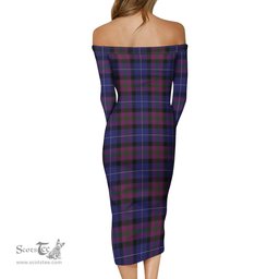 Pride of Scotland Tartan Off Shoulder Lady Dress Tartan Plaid Long Dress - ScotsTee Shop