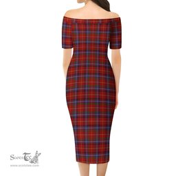 Maynard Tartan Off Shoulder Lady Dress Tartan Plaid Long Dress - ScotsTee Shop
