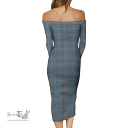 McKerrell of Hillhouse Dress Tartan Off Shoulder Lady Dress Tartan Plaid Long Dress - ScotsTee Shop