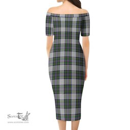 Pritchard Tartan Off Shoulder Lady Dress Tartan Plaid Long Dress - ScotsTee Shop
