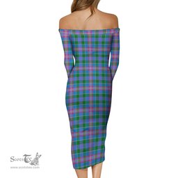 Ralston Tartan Off Shoulder Lady Dress Tartan Plaid Long Dress - ScotsTee Shop