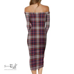 MacFarlane Dress Tartan Off Shoulder Lady Dress Tartan Plaid Long Dress - ScotsTee Shop