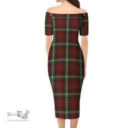 Maguire Tartan Off Shoulder Lady Dress Tartan Plaid Long Dress - ScotsTee Shop