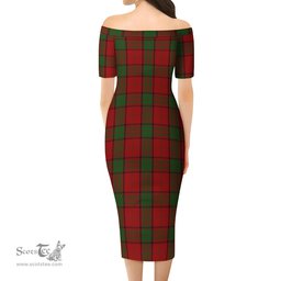 Maxwell Tartan Off Shoulder Lady Dress Tartan Plaid Long Dress - ScotsTee Shop