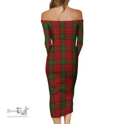 Maxwell Tartan Off Shoulder Lady Dress Tartan Plaid Long Dress - ScotsTee Shop