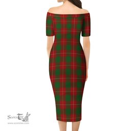 MacFie Tartan Off Shoulder Lady Dress Tartan Plaid Long Dress - ScotsTee Shop