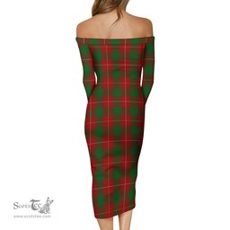 MacFie Tartan Off Shoulder Lady Dress Tartan Plaid Long Dress - ScotsTee Shop