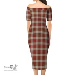 McBrayer Dress Tartan Off Shoulder Lady Dress Tartan Plaid Long Dress - ScotsTee Shop