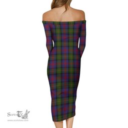 MacLennan Tartan Off Shoulder Lady Dress Tartan Plaid Long Dress - ScotsTee Shop