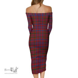 Murray of Tullibardine Tartan Off Shoulder Lady Dress Tartan Plaid Long Dress - ScotsTee Shop