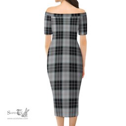 MacRae Dress Tartan Off Shoulder Lady Dress Tartan Plaid Long Dress - ScotsTee Shop