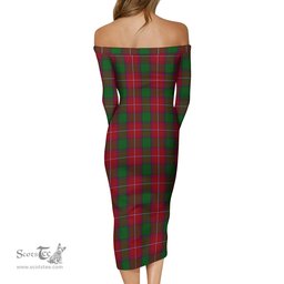 Rattray Tartan Off Shoulder Lady Dress Tartan Plaid Long Dress - ScotsTee Shop