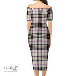 MacPherson Dress Ancient Tartan Off Shoulder Lady Dress Tartan Plaid Long Dress - ScotsTee Shop