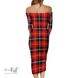 Majoribanks Tartan Off Shoulder Lady Dress Tartan Plaid Long Dress - ScotsTee Shop