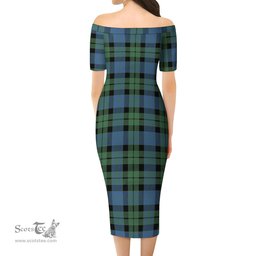McCoy Ancient Tartan Off Shoulder Lady Dress Tartan Plaid Long Dress - ScotsTee Shop