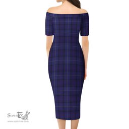 Payne Tartan Off Shoulder Lady Dress Tartan Plaid Long Dress - ScotsTee Shop