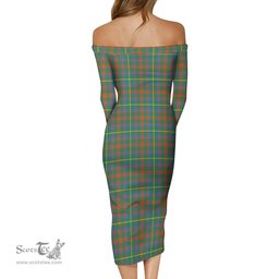 MacKintosh Hunting Ancient Tartan Off Shoulder Lady Dress Tartan Plaid Long Dress - ScotsTee Shop