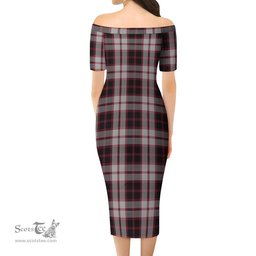 MacPherson Tartan Off Shoulder Lady Dress Tartan Plaid Long Dress - ScotsTee Shop