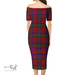 MacGillivray Tartan Off Shoulder Lady Dress Tartan Plaid Long Dress - ScotsTee Shop