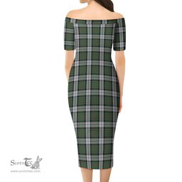 MacLaren Dress Tartan Off Shoulder Lady Dress Tartan Plaid Long Dress - ScotsTee Shop