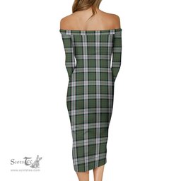 MacLaren Dress Tartan Off Shoulder Lady Dress Tartan Plaid Long Dress - ScotsTee Shop