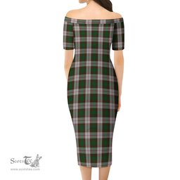 MacKinnon Dress Tartan Off Shoulder Lady Dress Tartan Plaid Long Dress - ScotsTee Shop