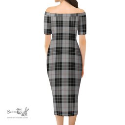 MacPherson Dress Tartan Off Shoulder Lady Dress Tartan Plaid Long Dress - ScotsTee Shop