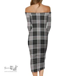 MacPherson Dress Tartan Off Shoulder Lady Dress Tartan Plaid Long Dress - ScotsTee Shop