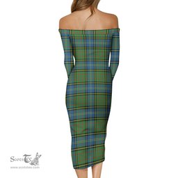 MacMillan Hunting Ancient Tartan Off Shoulder Lady Dress Tartan Plaid Long Dress - ScotsTee Shop