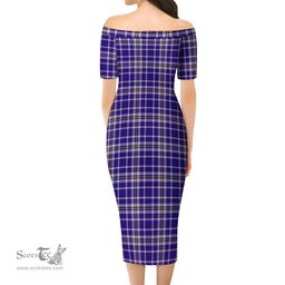 Ochterlony Tartan Off Shoulder Lady Dress Tartan Plaid Long Dress - ScotsTee Shop