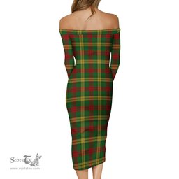 MacMillan Society of Glasgow Tartan Off Shoulder Lady Dress Tartan Plaid Long Dress - ScotsTee Shop