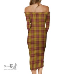 MacMillan Dress Tartan Off Shoulder Lady Dress Tartan Plaid Long Dress - ScotsTee Shop