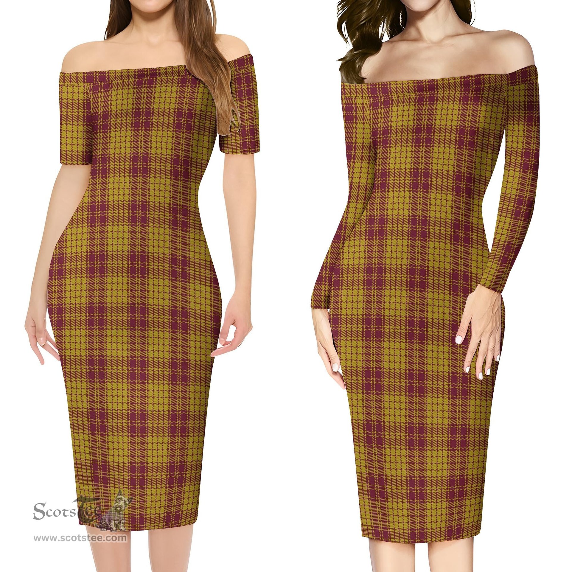 MacMillan Dress Tartan Off Shoulder Lady Dress Tartan Plaid Long Dress - ScotsTee Shop