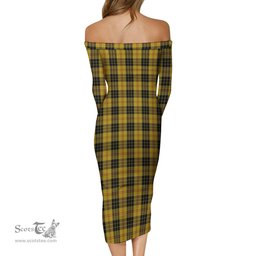 MacLeod Tartan Off Shoulder Lady Dress Tartan Plaid Long Dress - ScotsTee Shop