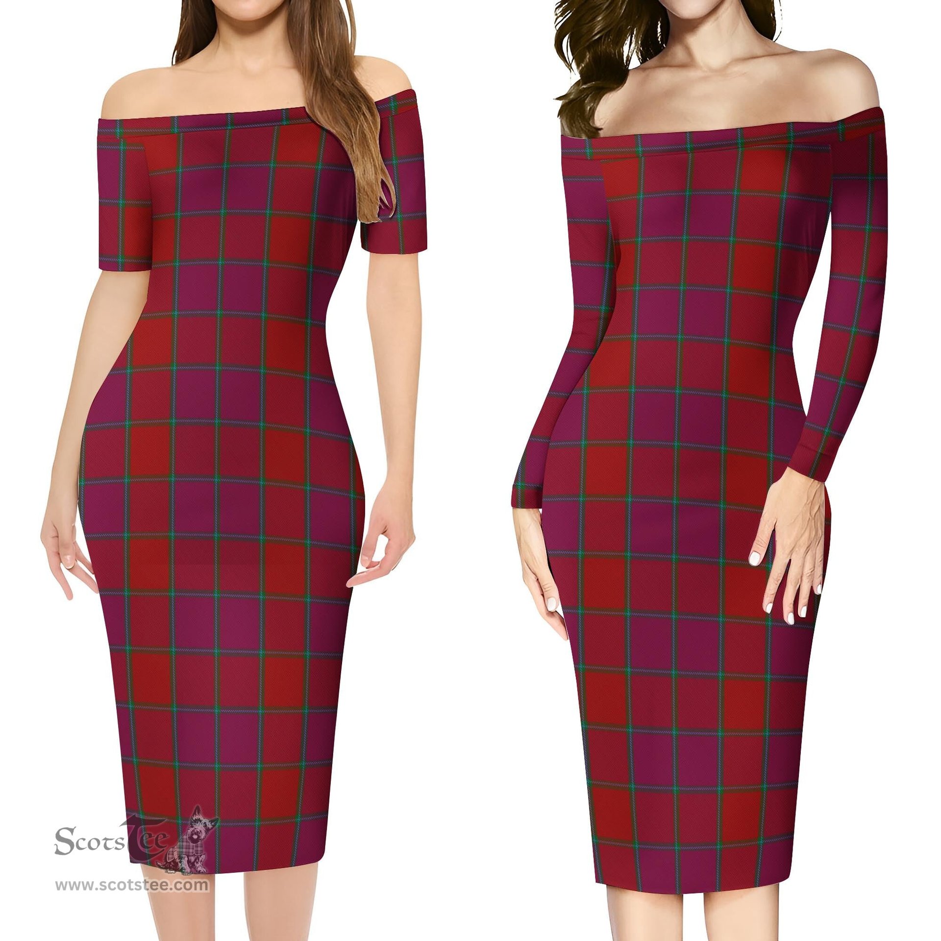 MacNab Old Tartan Off Shoulder Lady Dress Tartan Plaid Long Dress - ScotsTee Shop