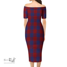 Robinson Tartan Off Shoulder Lady Dress Tartan Plaid Long Dress - ScotsTee Shop