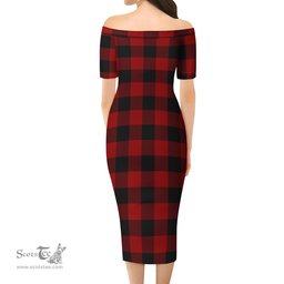 Rob Roy Macgregor Tartan Off Shoulder Lady Dress Tartan Plaid Long Dress - ScotsTee Shop