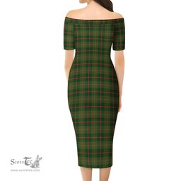 Symington Tartan Off Shoulder Lady Dress Tartan Plaid Long Dress - ScotsTee Shop