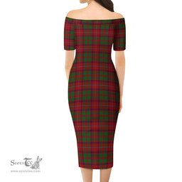 Shaw of Tordarroch Red Dress Tartan Off Shoulder Lady Dress Tartan Plaid Long Dress - ScotsTee Shop