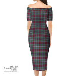 Spens (Spence) Tartan Off Shoulder Lady Dress Tartan Plaid Long Dress - ScotsTee Shop