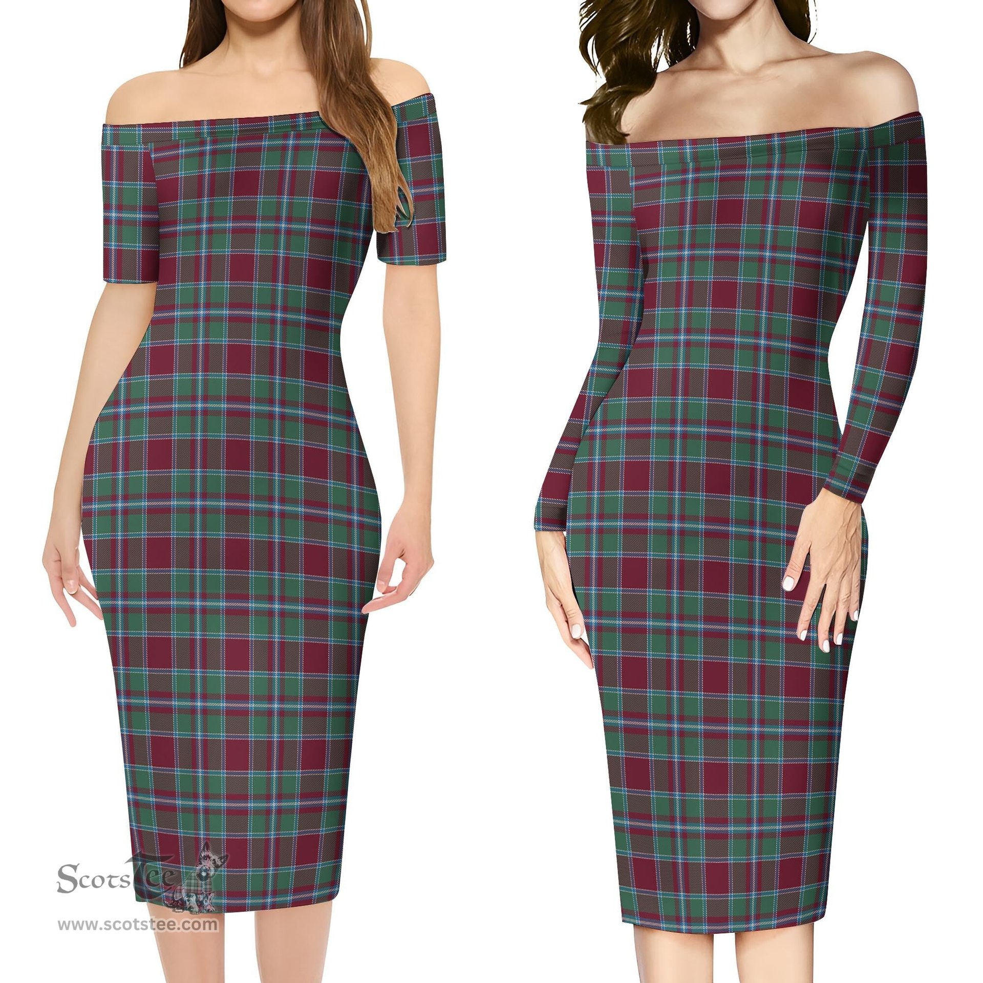 Spens (Spence) Tartan Off Shoulder Lady Dress Tartan Plaid Long Dress - ScotsTee Shop