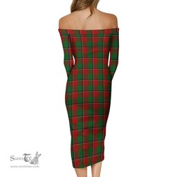 Turnbull Dress Tartan Off Shoulder Lady Dress Tartan Plaid Long Dress - ScotsTee Shop