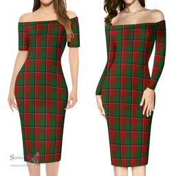 Turnbull Dress Tartan Off Shoulder Lady Dress Tartan Plaid Long Dress - ScotsTee Shop