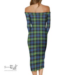 Watson Ancient Tartan Off Shoulder Lady Dress Tartan Plaid Long Dress - ScotsTee Shop