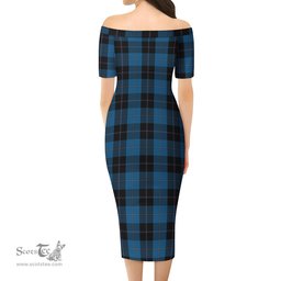 Sorbie Tartan Off Shoulder Lady Dress Tartan Plaid Long Dress - ScotsTee Shop