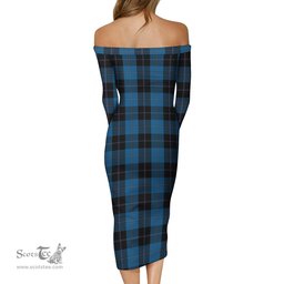 Sorbie Tartan Off Shoulder Lady Dress Tartan Plaid Long Dress - ScotsTee Shop