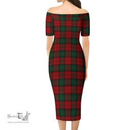 Stewart of Atholl Tartan Off Shoulder Lady Dress Tartan Plaid Long Dress - ScotsTee Shop