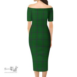 Walters Tartan Off Shoulder Lady Dress Tartan Plaid Long Dress - ScotsTee Shop