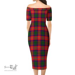Wauchope Tartan Off Shoulder Lady Dress Tartan Plaid Long Dress - ScotsTee Shop